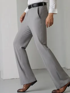 Online OUKU Men's Dress Pants Flared Pants Trousers Suit Pants Pocket Plain Comfort Breathable Outdoor Daily Going out Fashion Casual Black White