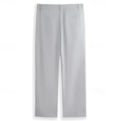 Outlet OUKU Men's Dress Pants Linen Pants Trousers Summer Pants Buttons Front Pocket Straight Leg Plain Comfort Breathable Casual Daily Holiday Fashion Basic Black White
