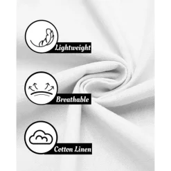 Sale OUKU Men's Dress Pants Linen Pants Trousers Summer Pants Buttons Front Pocket Straight Leg Plain Comfort Breathable Casual Daily Holiday Fashion Basic Black White