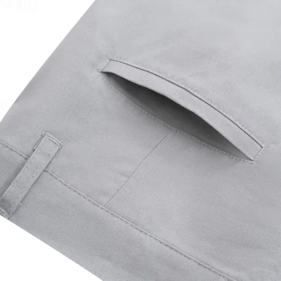 Discount OUKU Men's Dress Pants Linen Pants Trousers Summer Pants Beach Pants Plain Comfort Breathable Outdoor Daily Streetwear Stylish Casual Black White Inelastic