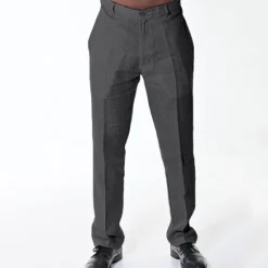 Discount OUKU Men's Dress Pants Linen Pants Trousers Summer Pants Beach Pants Plain Comfort Breathable Outdoor Daily Streetwear Stylish Casual Black White Inelastic