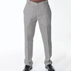 Discount OUKU Men's Dress Pants Linen Pants Trousers Summer Pants Beach Pants Plain Comfort Breathable Outdoor Daily Streetwear Stylish Casual Black White Inelastic