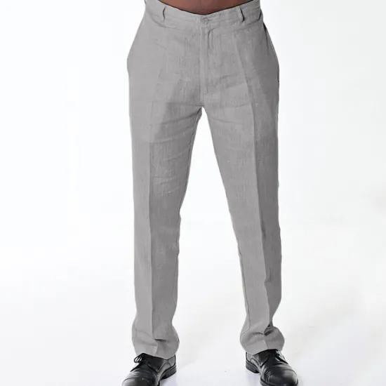 Discount OUKU Men's Dress Pants Linen Pants Trousers Summer Pants Beach Pants Plain Comfort Breathable Outdoor Daily Streetwear Stylish Casual Black White Inelastic