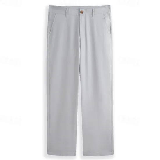 Discount OUKU Men's Dress Pants Linen Pants Trousers Summer Pants Beach Pants Plain Comfort Breathable Outdoor Daily Streetwear Stylish Casual Black White Inelastic