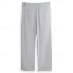 Discount OUKU Men's Dress Pants Linen Pants Trousers Summer Pants Beach Pants Plain Comfort Breathable Outdoor Daily Streetwear Stylish Casual Black White Inelastic