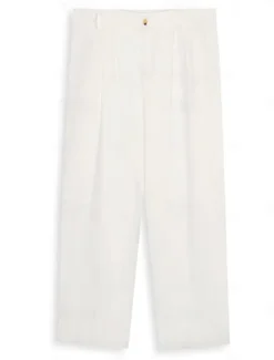 Best OUKU Men's Dress Pants Linen Pants Trousers Summer Pants Beach Pants Front Pocket Pleats Straight Leg Plain Comfort Breathable Full Length Casual Daily Holiday Fashion Basic Black White Micro-elastic