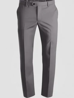 Best OUKU Men's Dress Pants Long Solid Color Micro-elastic Regular Fit Black Red Burgundy 2023