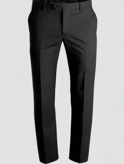 Best OUKU Men's Dress Pants Long Solid Color Micro-elastic Regular Fit Black Red Burgundy 2023