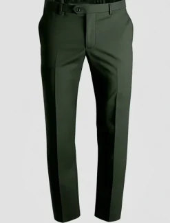 Best OUKU Men's Dress Pants Long Solid Color Micro-elastic Regular Fit Black Red Burgundy 2023