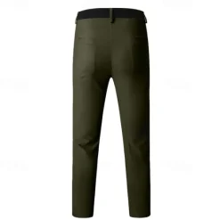 Discount OUKU Men's Dress Pants Skinny Trousers Chinos Buttons Pocket Plain Comfort Formal Party Work Fashion Classic Style Black Army Green Micro-elastic