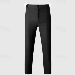 Discount OUKU Men's Dress Pants Skinny Trousers Chinos Buttons Pocket Plain Comfort Formal Party Work Fashion Classic Style Black Army Green Micro-elastic