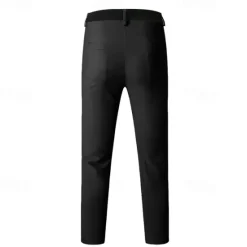Discount OUKU Men's Dress Pants Skinny Trousers Chinos Buttons Pocket Plain Comfort Formal Party Work Fashion Classic Style Black Army Green Micro-elastic