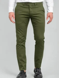 Sale OUKU Men's Dress Pants Tapered pants Trousers Chinos Pocket Plain Comfort Soft Full Length Outdoor Business Daily Fashion Classic Style Navy Blue Green Micro-elastic