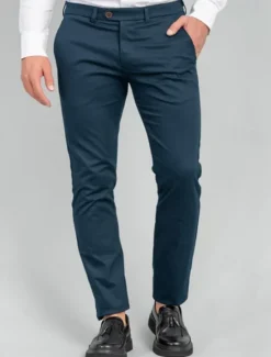 Sale OUKU Men's Dress Pants Tapered pants Trousers Chinos Pocket Plain Comfort Soft Full Length Outdoor Business Daily Fashion Classic Style Navy Blue Green Micro-elastic