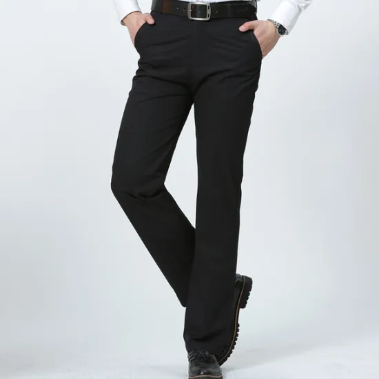 Outlet OUKU Men's Dress Pants Trousers Chinos Pocket Plain Breathable Outdoor Ankle-Length Wedding Business Casual 100% Cotton Fashion Formal Black White High Waist Micro-elastic