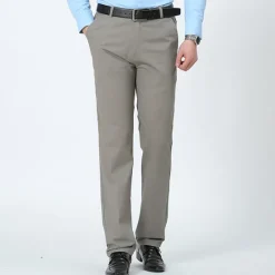 Outlet OUKU Men's Dress Pants Trousers Chinos Pocket Plain Breathable Outdoor Ankle-Length Wedding Business Casual 100% Cotton Fashion Formal Black White High Waist Micro-elastic
