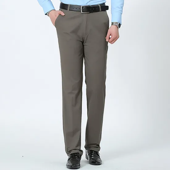 Outlet OUKU Men's Dress Pants Trousers Chinos Pocket Plain Breathable Outdoor Ankle-Length Wedding Business Casual 100% Cotton Fashion Formal Black White High Waist Micro-elastic