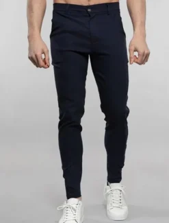 Outlet OUKU Men's Dress Pants Trousers Chinos Buttons Pocket Solid Color Comfort Formal Party Work Fashion Classic Style Black White Micro-elastic