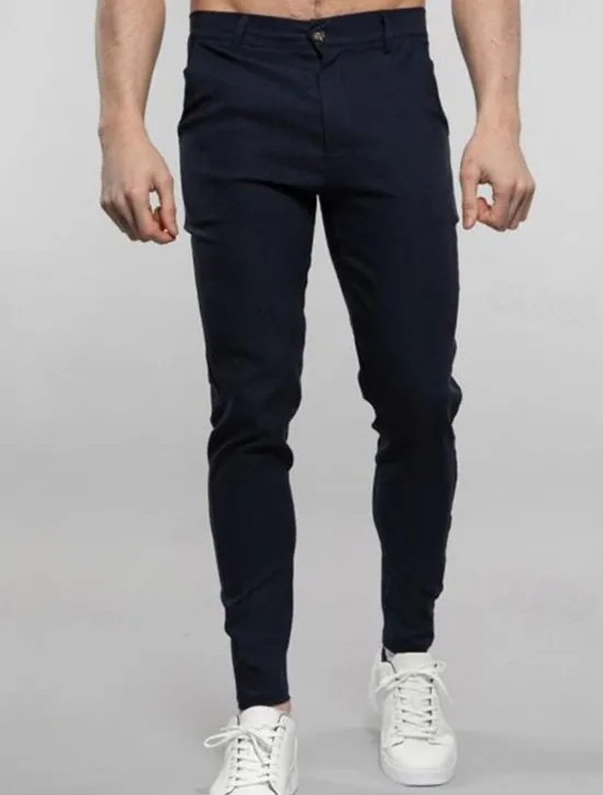 Outlet OUKU Men's Dress Pants Trousers Chinos Buttons Pocket Solid Color Comfort Formal Party Work Fashion Classic Style Black White Micro-elastic