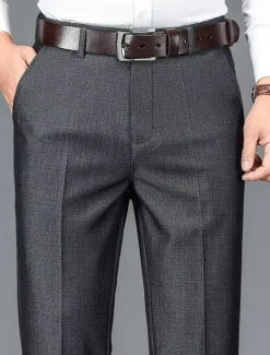 OUKU Men's Dress Pants Trousers Slacks Suit Pants Pocket Plain Comfort Breathable Wedding Outdoor Daily Fashion Casual Black Khaki