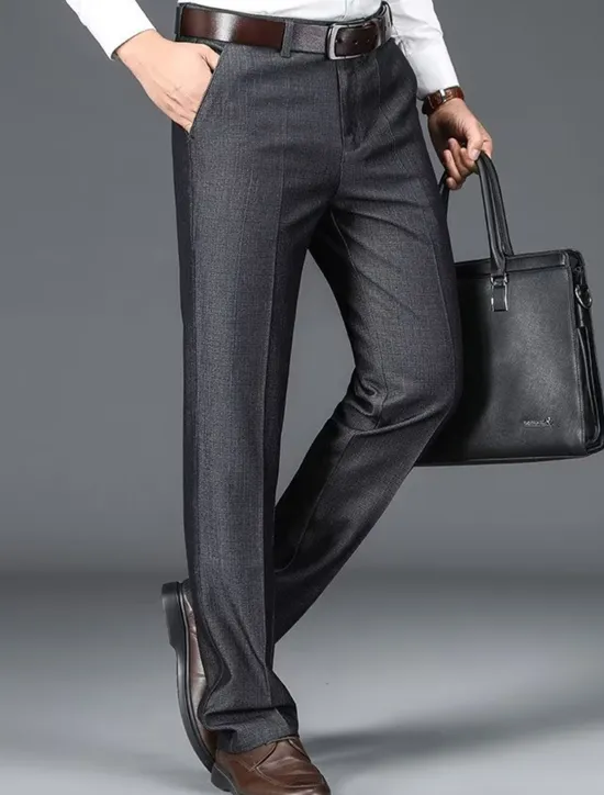 OUKU Men's Dress Pants Trousers Slacks Suit Pants Pocket Plain Comfort Breathable Wedding Outdoor Daily Fashion Casual Black Khaki