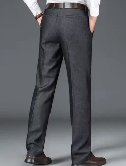 OUKU Men's Dress Pants Trousers Slacks Suit Pants Pocket Plain Comfort Breathable Wedding Outdoor Daily Fashion Casual Black Khaki