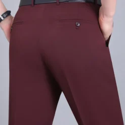 Best OUKU Men's Dress Pants Trousers Casual Pants Flat Front Pants Pocket Plain Comfort Breathable Wedding Business Casual Retro Vintage Classic Black+Grey Smoky gray High Waist Stretchy