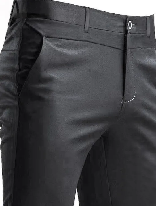 Sale OUKU Men's Dress Pants Trousers Slacks Casual Pants Suit Pants Pocket Solid Colored Wearable Outdoor Full Length Wedding Home Work Fashion Streetwear White gray Black Stretchy