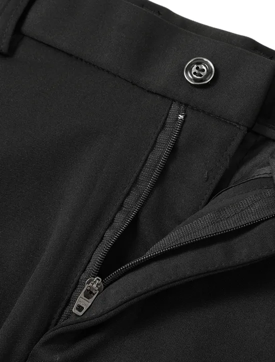 Sale OUKU Men's Dress Pants Trousers Slacks Casual Pants Suit Pants Pocket Solid Colored Wearable Outdoor Full Length Wedding Home Work Fashion Streetwear White gray Black Stretchy