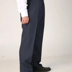 Online OUKU Men's Dress Pants Trousers Chinos Pocket Plain Comfort Breathable Wedding Business Casual Retro Vintage Classic Black Navy Blue High Waist Stretchy
