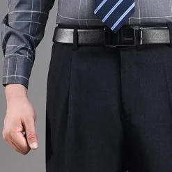 Discount OUKU Men's Dress Pants Trousers Chinos Pleated Pants Pocket Straight Leg Plain Breathable Soft Wedding Office Business Chic & Modern Classic Gray Green Black High Waist Micro-elastic