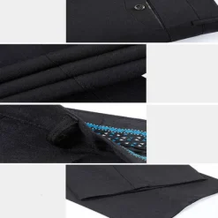 Sale OUKU Men's Dress Pants Trousers Chinos Pocket Plain Comfort Breathable Wedding Office Business Chic & Modern Formal Black Blue High Waist Micro-elastic