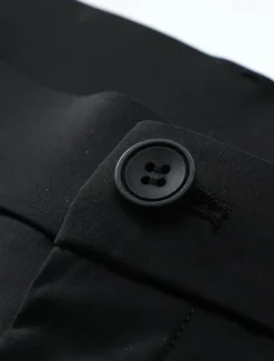 OUKU Men's Dress Pants Trousers Chinos Buttons Pocket Plain Comfort Formal Party Work Fashion Classic Style Black Navy Blue Micro-elastic