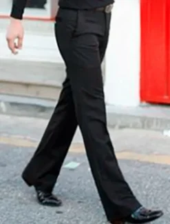 Outlet OUKU Men's Dress Pants Trousers Chinos Buttons Pocket Plain Comfort Formal Party Work Fashion Classic Style Black White Micro-elastic