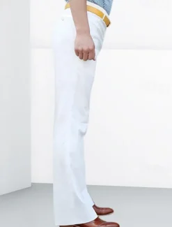 OUKU Men's Dress Pants Trousers Chinos Buttons Pocket Plain Comfort Formal Party Work Fashion Classic Style Black White Micro-elastic