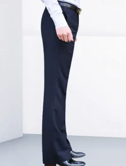 OUKU Men's Dress Pants Trousers Chinos Buttons Pocket Plain Comfort Formal Party Work Fashion Classic Style Black White Micro-elastic