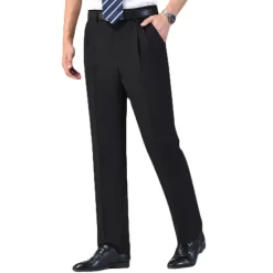 Online OUKU Men's Dress Pants Trousers Casual Pants Pleated Pants Pocket Plain Comfort Breathable Wedding Business Casual Retro Vintage Classic Yellow Light Green High Waist Stretchy
