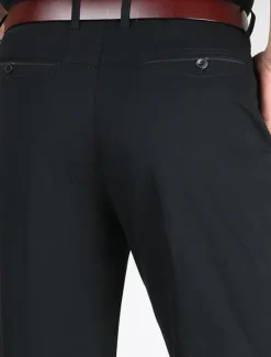 Outlet OUKU Men's Dress Pants Trousers Chinos Buttons Pocket Straight Leg Plain Comfort Formal Party Work Fashion Classic Style Dark Khaki Light Khaki Micro-elastic