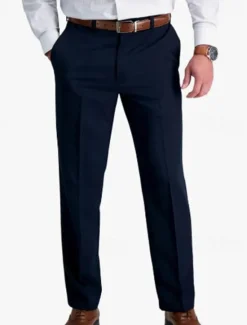 New OUKU Men's Dress Pants Trousers Suit Pants Pocket Straight Leg Plain Comfort Soft Full Length Wedding Outdoor Business Fashion Streetwear Black White