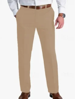 New OUKU Men's Dress Pants Trousers Suit Pants Pocket Straight Leg Plain Comfort Soft Full Length Wedding Outdoor Business Fashion Streetwear Black White