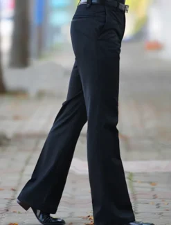 Outlet OUKU Men's Dress Pants Trousers Chinos Buttons Pocket Plain Comfort Formal Party Work Fashion Classic Style Black Navy Blue Micro-elastic