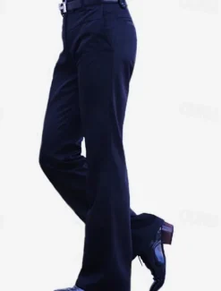 Outlet OUKU Men's Dress Pants Trousers Chinos Buttons Pocket Plain Comfort Formal Party Work Fashion Classic Style Black Navy Blue Micro-elastic