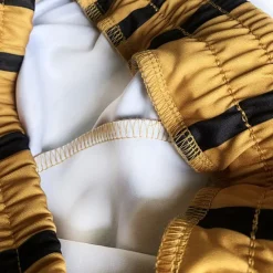 Outlet OUKU Men's Dress Pants Trousers Chinos Pocket Drawstring Elastic Waist Stripe Comfort Formal Party Work Fashion Classic Style White Yellow Micro-elastic