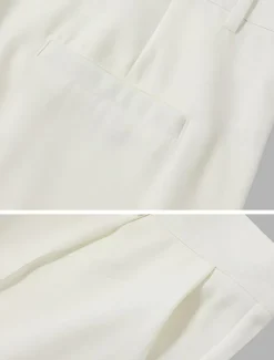 Best OUKU Men's Dress Pants Trousers Baggy Pants Casual Pants Suit Pants Front Pocket Straight Leg Plain Comfort Breathable Wedding Casual Daily Fashion Basic Black White