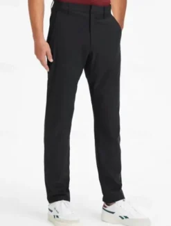 Discount OUKU Men's Dress Pants Trousers Chinos Buttons Pocket Plain Comfort Formal Party Work Fashion Classic Style Black Wine Micro-elastic