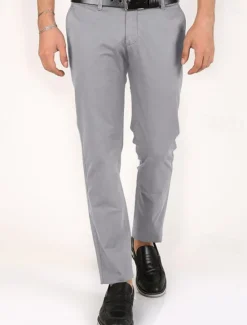 OUKU Men's Dress Pants Trousers Chinos Buttons Pocket Plain Comfort Formal Party Work Fashion Classic Style Black Dark Green Micro-elastic