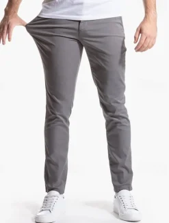 OUKU Men's Dress Pants Trousers Chinos Buttons Pocket Solid Colored Comfort Formal Party Work Fashion Classic Style ArmyGreen Smoky gray Micro-elastic