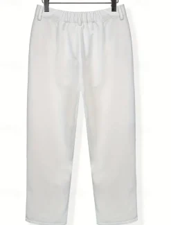 Clearance OUKU Men's Dress Pants Trousers Baggy Pants Suit Pants Pocket Straight Leg Plain Comfort Soft Full Length Business Daily Fashion Streetwear White