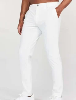 OUKU Men's Dress Pants Trousers Chinos Buttons Pocket Plain Comfort Formal Party Work Fashion Classic Style Black White Micro-elastic