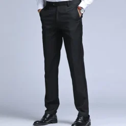 Hot OUKU Men's Dress Pants Trousers Chinos Casual Pants Pocket Straight Leg Plain Comfort Office Business Casual Streetwear Stylish Black Dark Blue